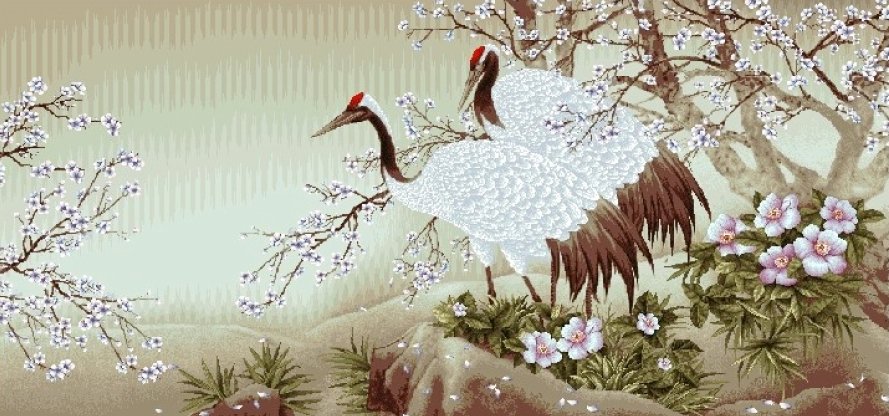 птицы счастья - картины в пастельных тонах - оригинал