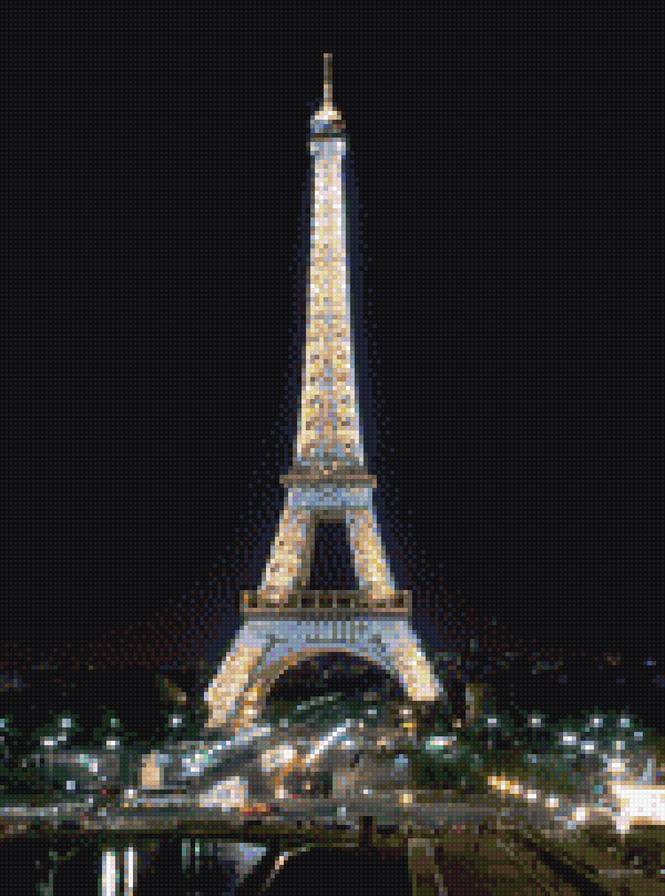 Эйфелева башня ночью, Париж - башня, париж - предпросмотр