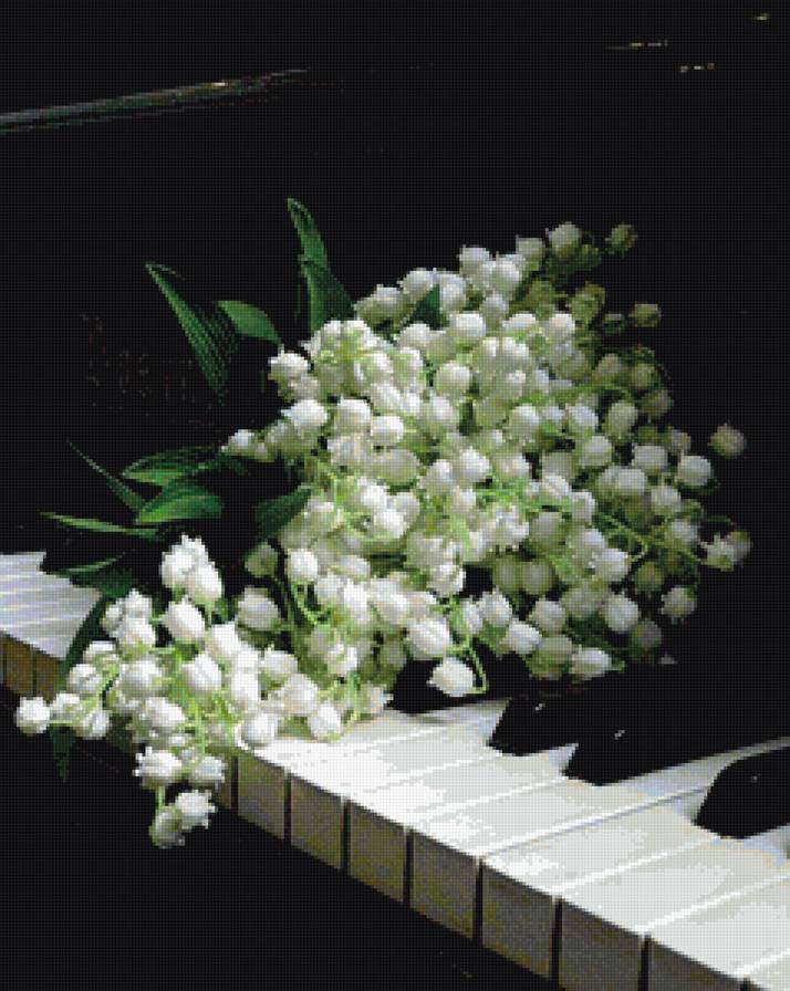 ландыши - пианино, ландыши, цветы, музыка - предпросмотр