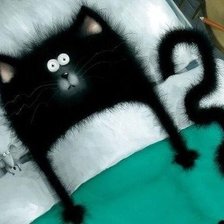 Схема вышивки «Кот в постели 2»