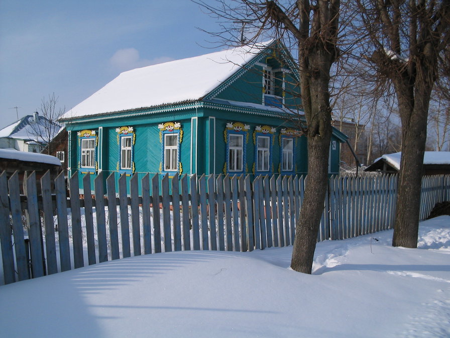 Домик в деревне - деревня, зима, пейзаж - оригинал