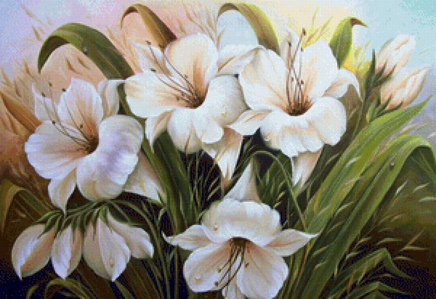 Букет - цветы, лилии, цветок, лилия - предпросмотр