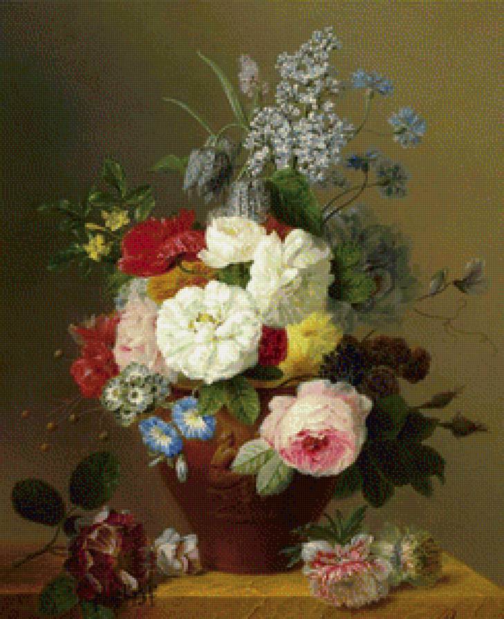 Букет в горшке - цветы, букет - предпросмотр