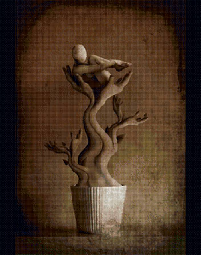 Сюрреализм - дерево, женщина, сюрреализм - предпросмотр