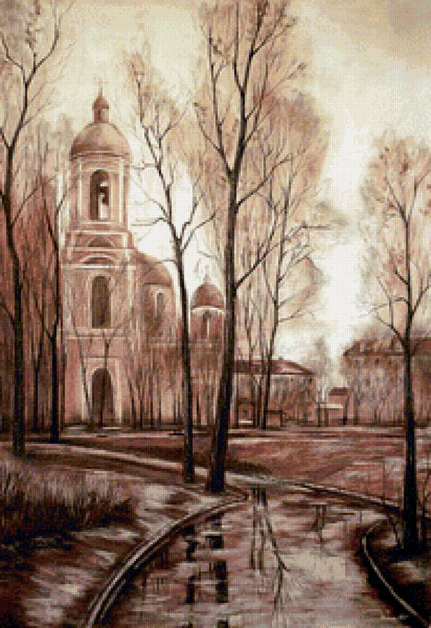 Городской пейзаж - пейзаж, храм, церковь - предпросмотр