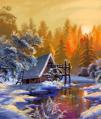 Старая мельница - пейзаж, природа - оригинал