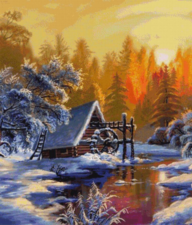 Старая мельница - пейзаж, природа - предпросмотр