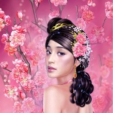 Схема вышивки «японка»