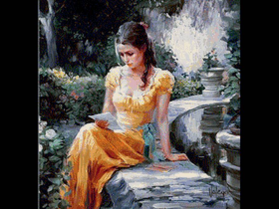 №1132133 - лето, цветы, сад, девушка - предпросмотр