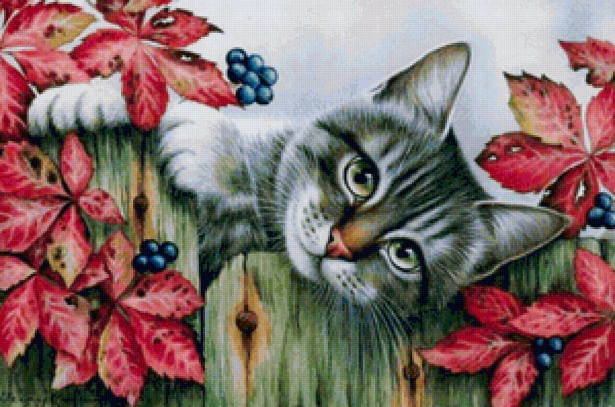 Кошка - котенок, домашние любимцы, гармашова, картина, коты, животные, кошка - предпросмотр