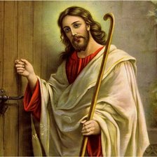 Оригинал схемы вышивки «Иисус стучащий в дверь» (№1132850)