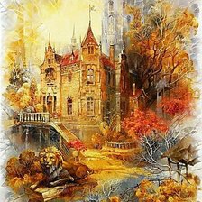 Схема вышивки «Заброшенный замок»