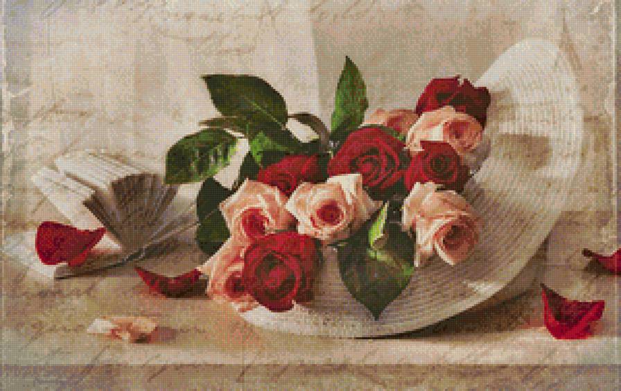 Розы и шляпа - розы, шляпа, старинное, книга - предпросмотр