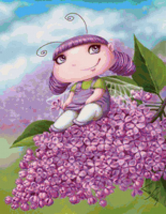 Серия "Весёлые феечки" схема 1 - сказка, детская вышивка, волшебство, фея - предпросмотр