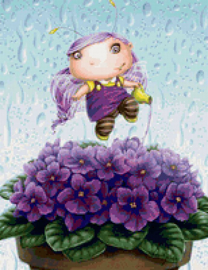 Серия "Весёлые феечки" схема 3 - фея, волшебство, сказка, детская вышивка - предпросмотр