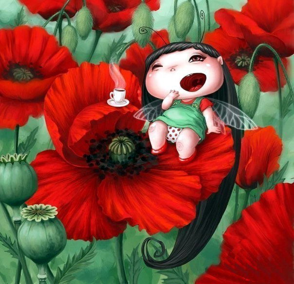 Серия "Весёлые феечки" схема 4 - детская вышивка, сказка, фея, волшебство - оригинал