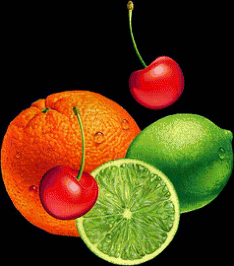 Фруктики - фрукты, фруктовое ассорти, для кухни, апельсины, черешня, лайм - предпросмотр