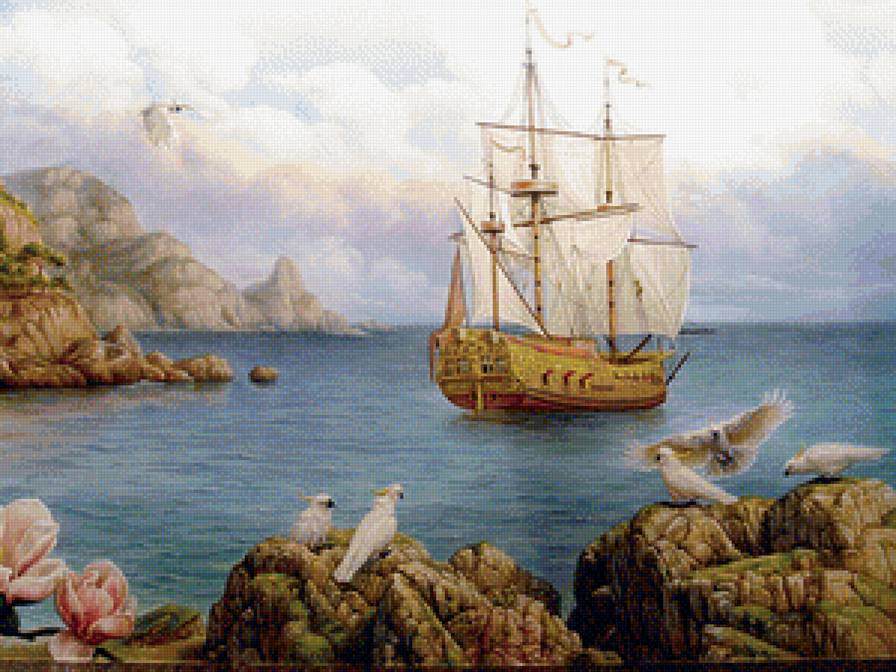 Бриг - море, корабль - предпросмотр