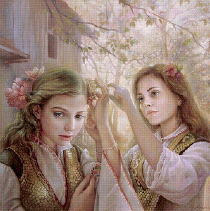 Девушки - иллюстрация - предпросмотр