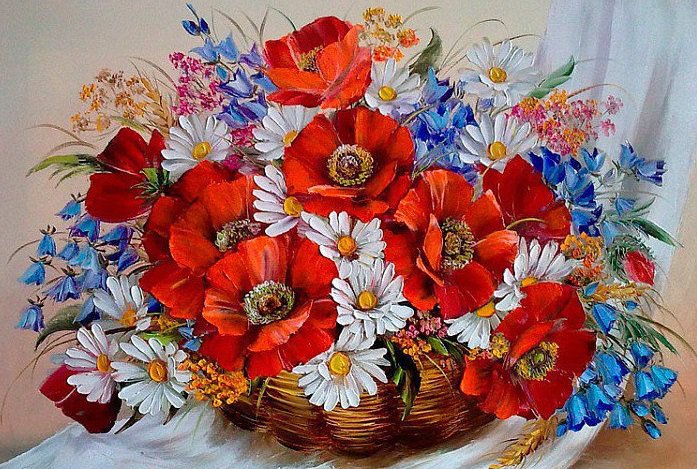 Полевые цветы - букет, цветы - оригинал