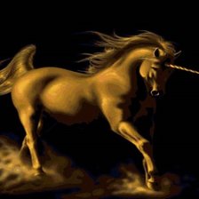 Схема вышивки «Единорог в золоте»