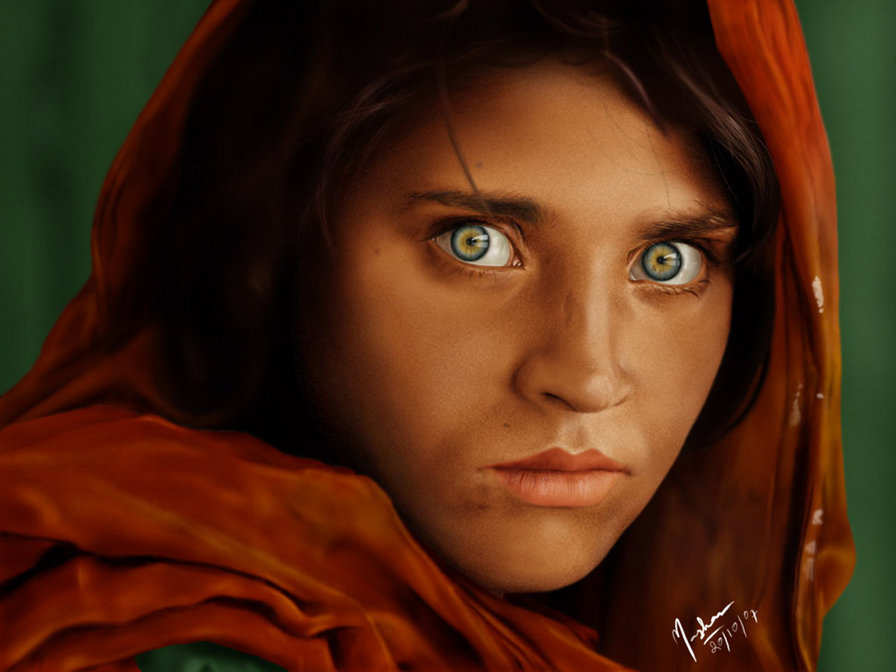 Афганская девочка - женщина, афганская девочка, девочка - оригинал