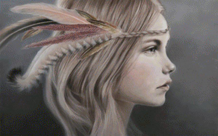 Девушка из племени - рисунок, индеец, девушка - предпросмотр