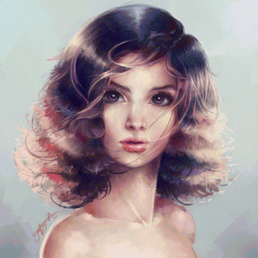 Незнакомка - рисунок, портрет, девушка, лицо - предпросмотр