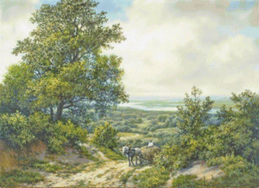 Летний пейзаж - река, пейзаж, лес - предпросмотр