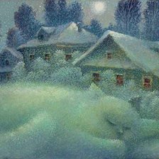 Схема вышивки «Милый зимний кот»