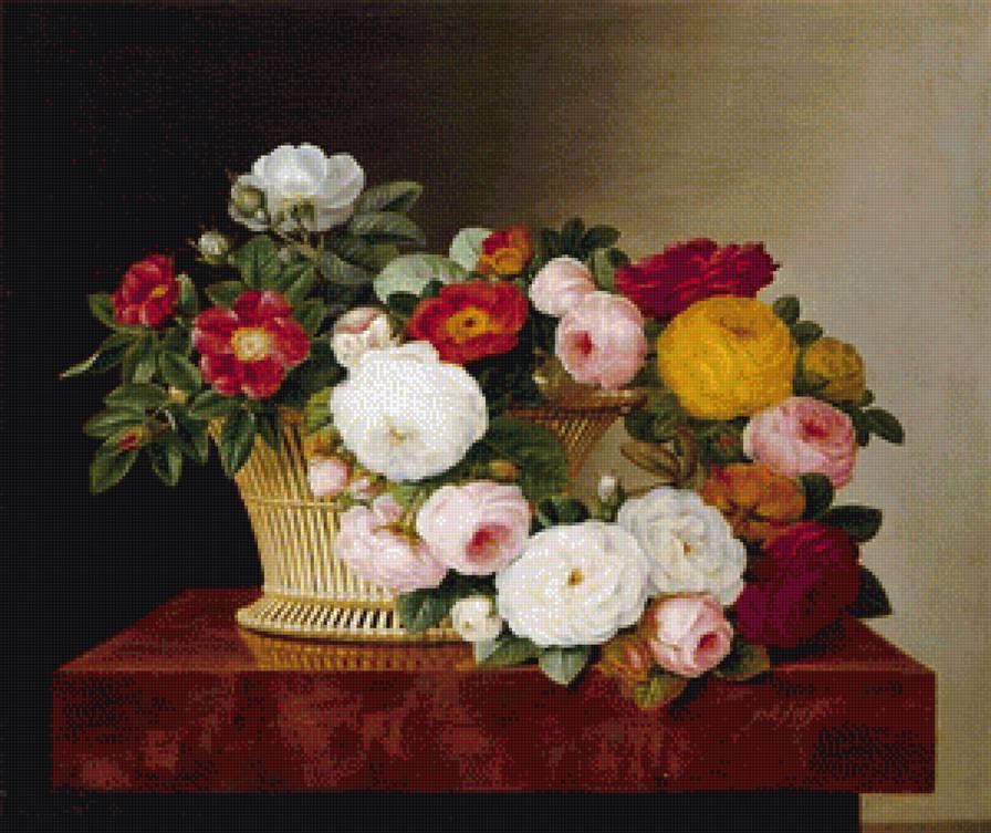 Букет в корзине - корзина, букет.цветы - предпросмотр