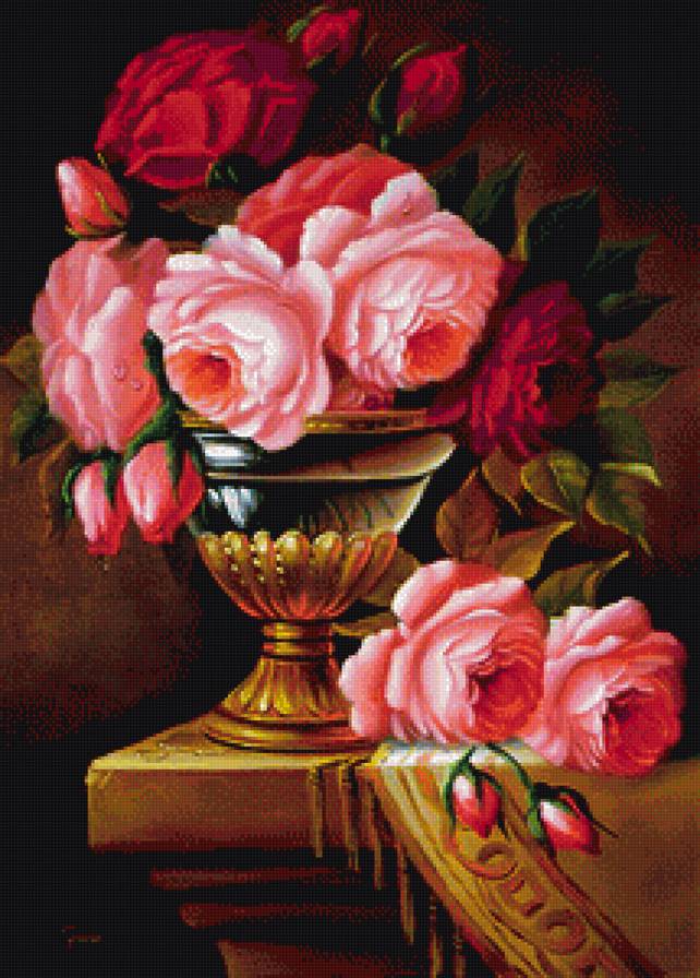 Розы в вазе - розы в вазе, ваза, розы - предпросмотр