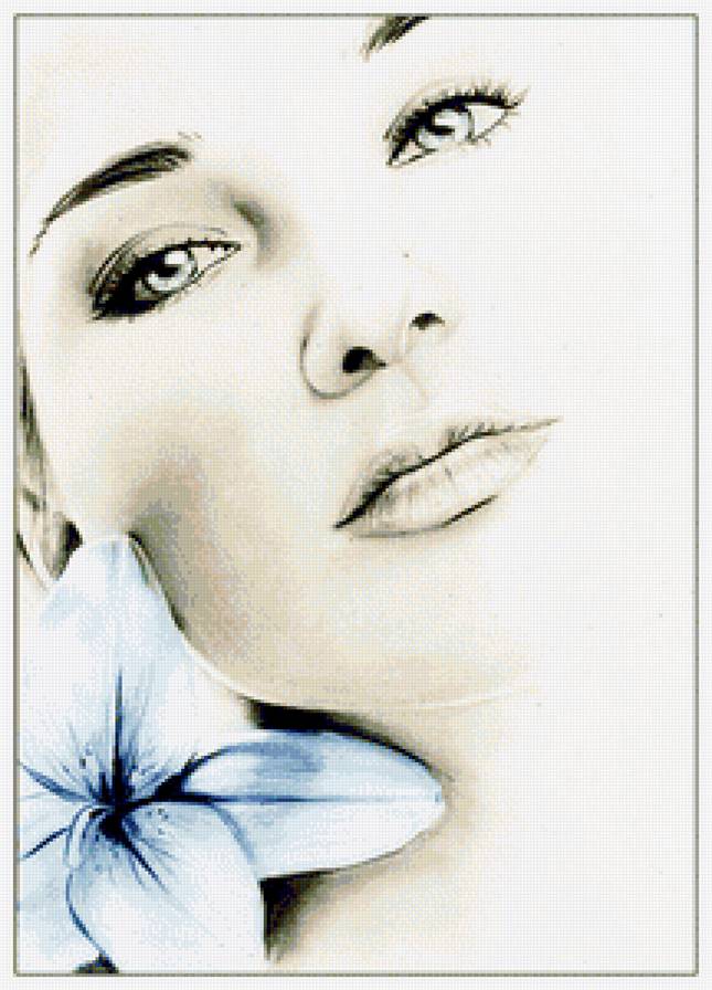 "Портрет девушки" - графика, девушка, монохром, живопись - предпросмотр