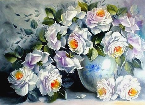 Белые розы - роза, цветы, букет, цветок - оригинал