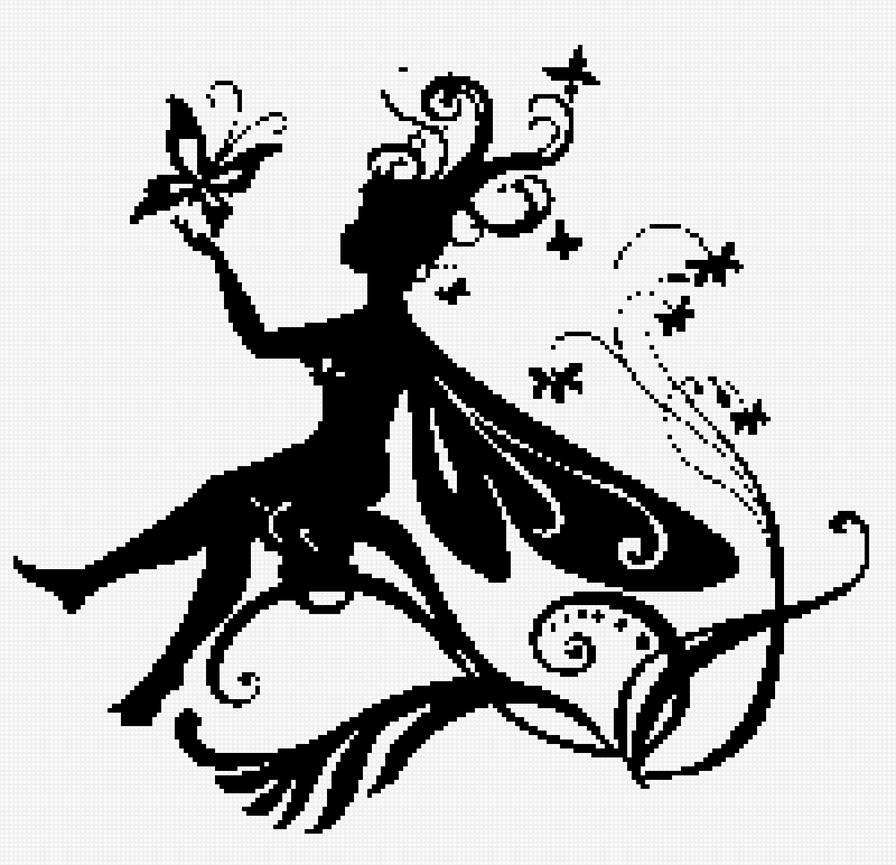 силуэт - силуэт, фея, сказка - предпросмотр