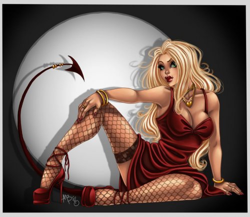 Чертовка - девушки, фэнтези - оригинал