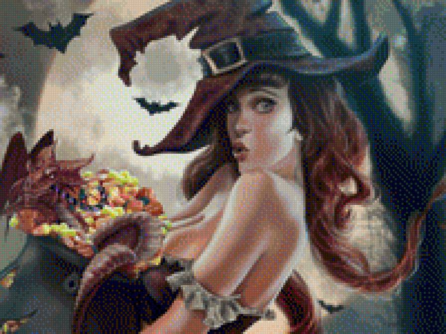 Ведьмочка - ведьмы, хэллоуин, фэнтези - предпросмотр