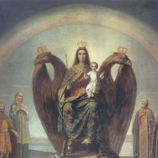 Оригинал схемы вышивки «божья матерь на престоле» (№1146653)