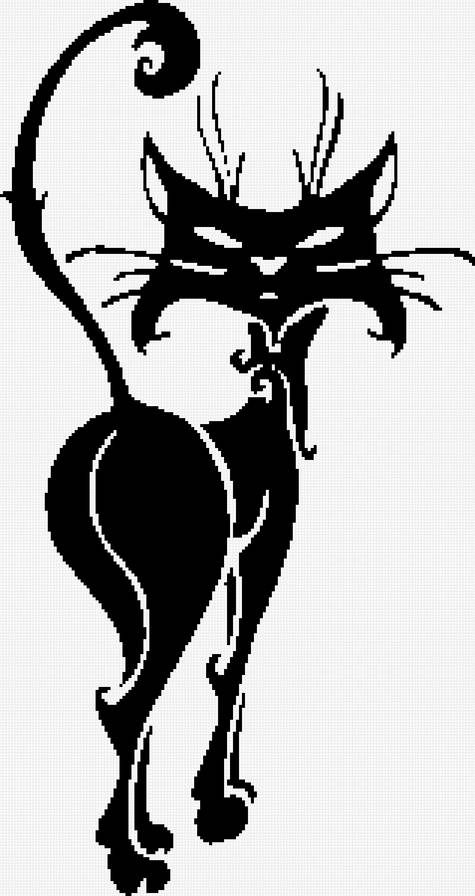 монохром "кошка" - предпросмотр