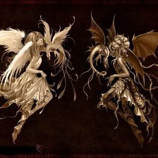 Оригинал схемы вышивки «ангел и демон» (№1147196)
