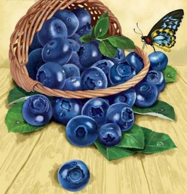 Серия "На кухню" - корзинка, бабочка, ягоды - оригинал