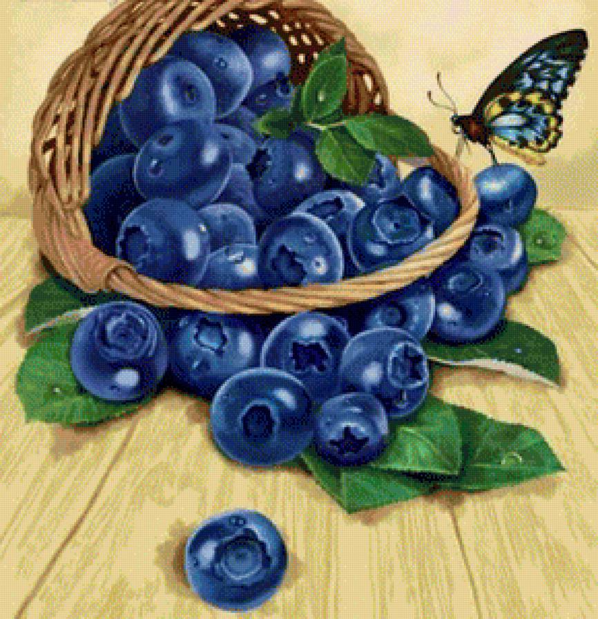 Серия "На кухню" - ягоды, бабочка, корзинка - предпросмотр