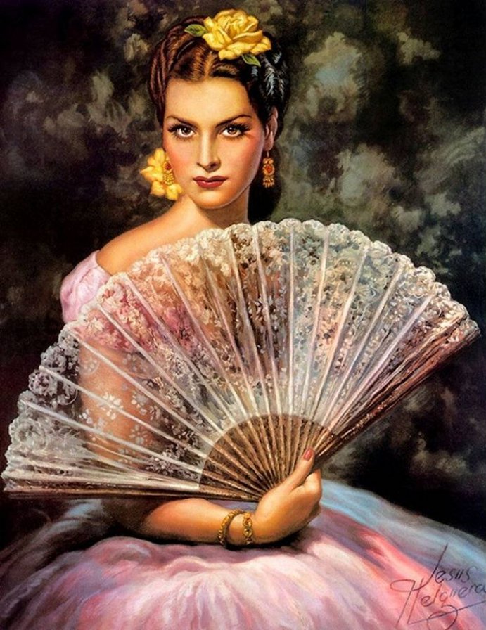 Дама с веером - оригинал