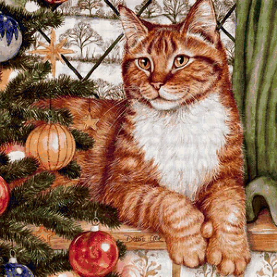 Рыжик - кошки, домашний любимец, животные, новый год, рыжий кот - предпросмотр