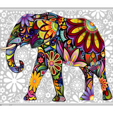 Оригинал схемы вышивки «Яркий слон» (№1149158)