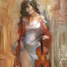 девушка со скрипкой