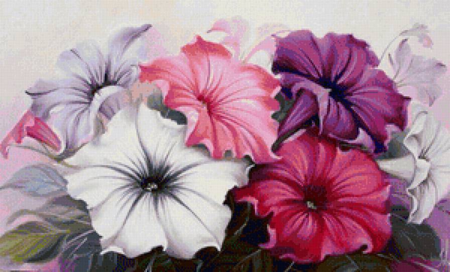 Нежный букетик - букет, цветы, петуния - предпросмотр