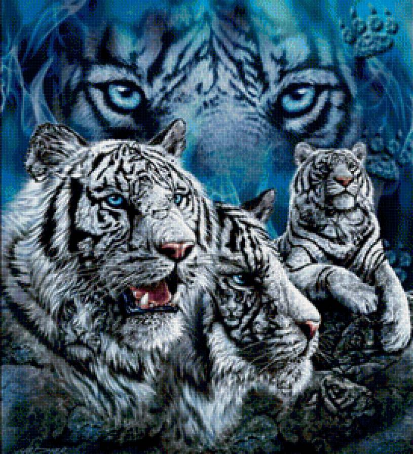Белые тигры - тотем, тигры, животные - предпросмотр