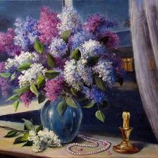 Схема вышивки «сирень»