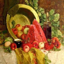 Схема вышивки «натюрморт с арбузом»